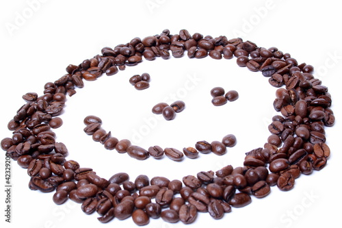 Smilie aus Kaffeebohnen
