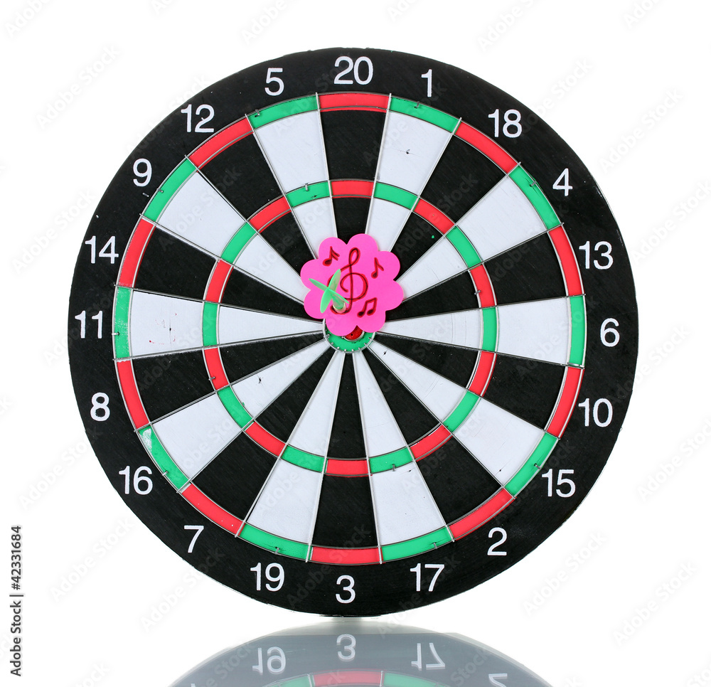 Darts with stickers depicting the life values isolated Darts with stickers depicting the life values isolated