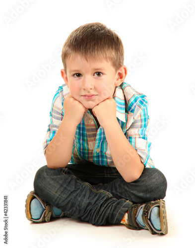 funny little boy with headp...
