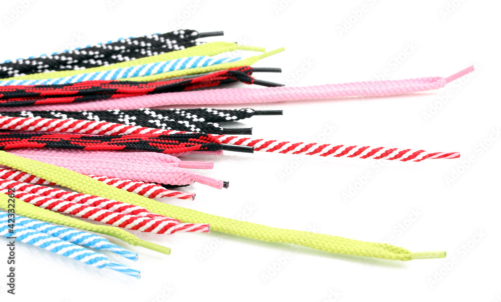 Colorful shoelaces isolated on white Colorful shoelaces isolated on white