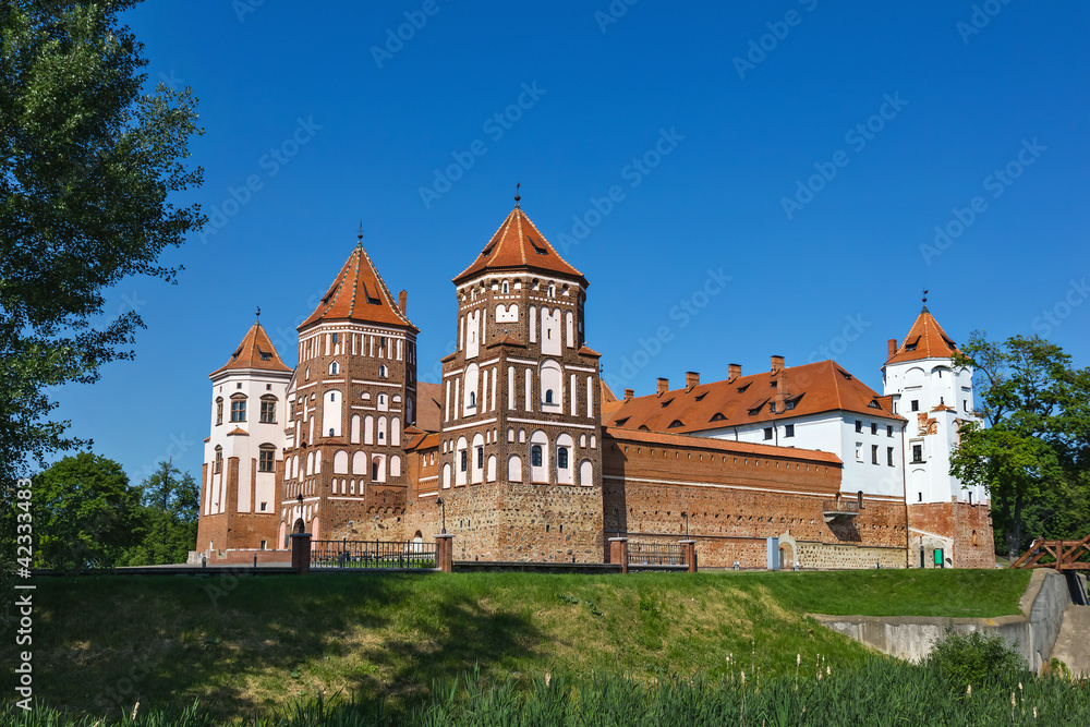 Gothic castle in Mir (Belarus).