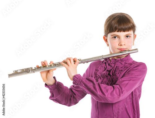 Fotografija Girl playing transverse flute