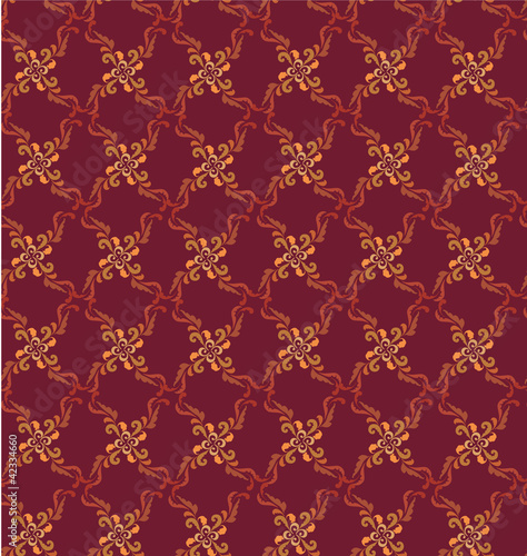 seamless pattern background from plant motifs in a retro-style