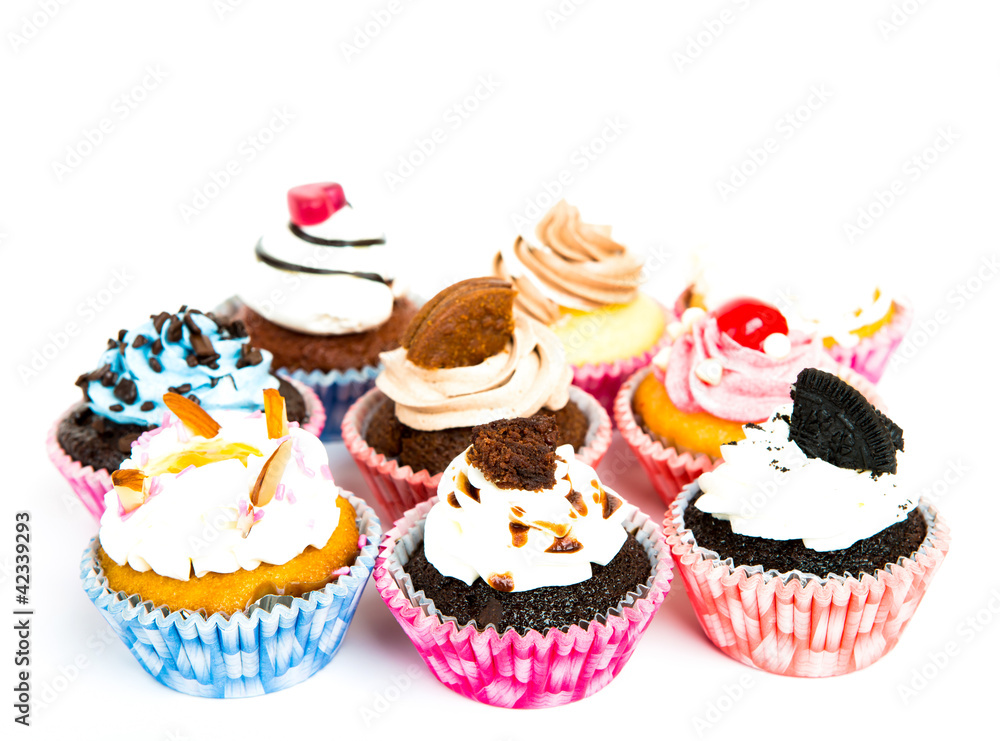 Cupcakes isolated on white background Cupcakes isolated on white background