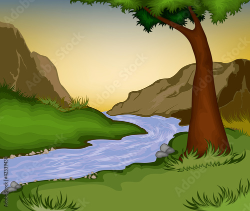 ฺBeautiful river in the forest