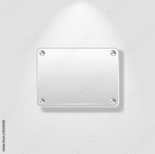 Abstract Vector Plastic Plate on White Background