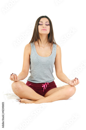 woman doing yoga