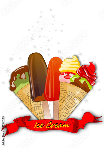 Eis, Eiscreme  Illustration