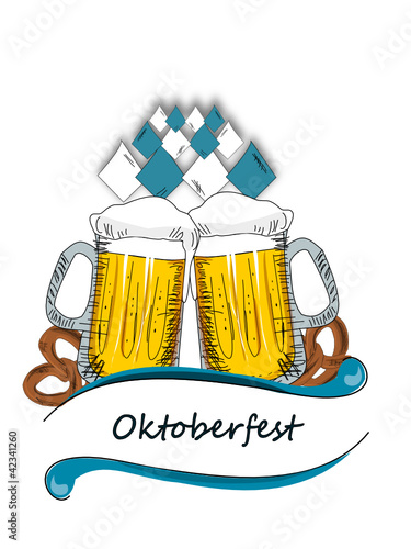Oktoberfest, Bier und Brezel
