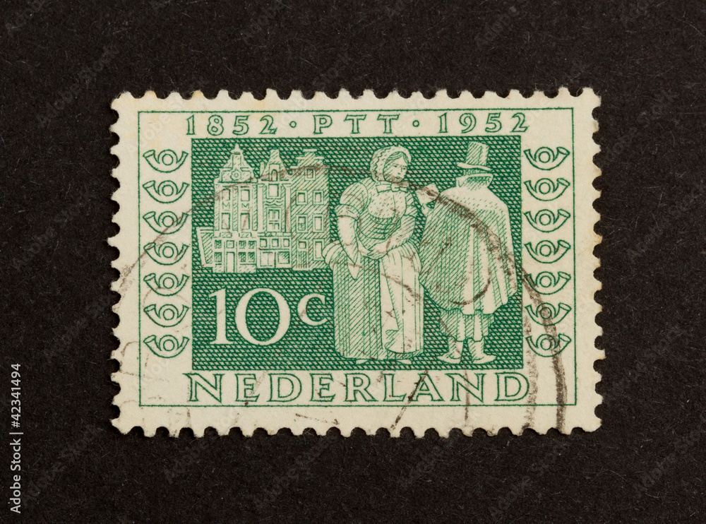 Fototapeta premium HOLLAND - CIRCA 1950: Stamp printed in the Netherlands
