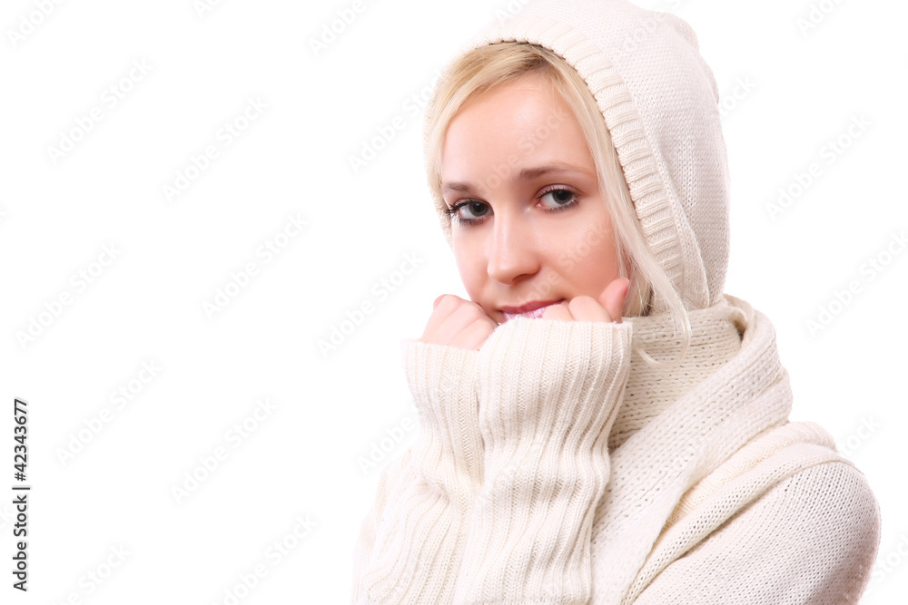 happy girl with gift box over white happy girl with gift box over white