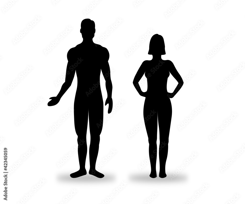 Homme et femme cote à cote Homme et femme cote à cote
