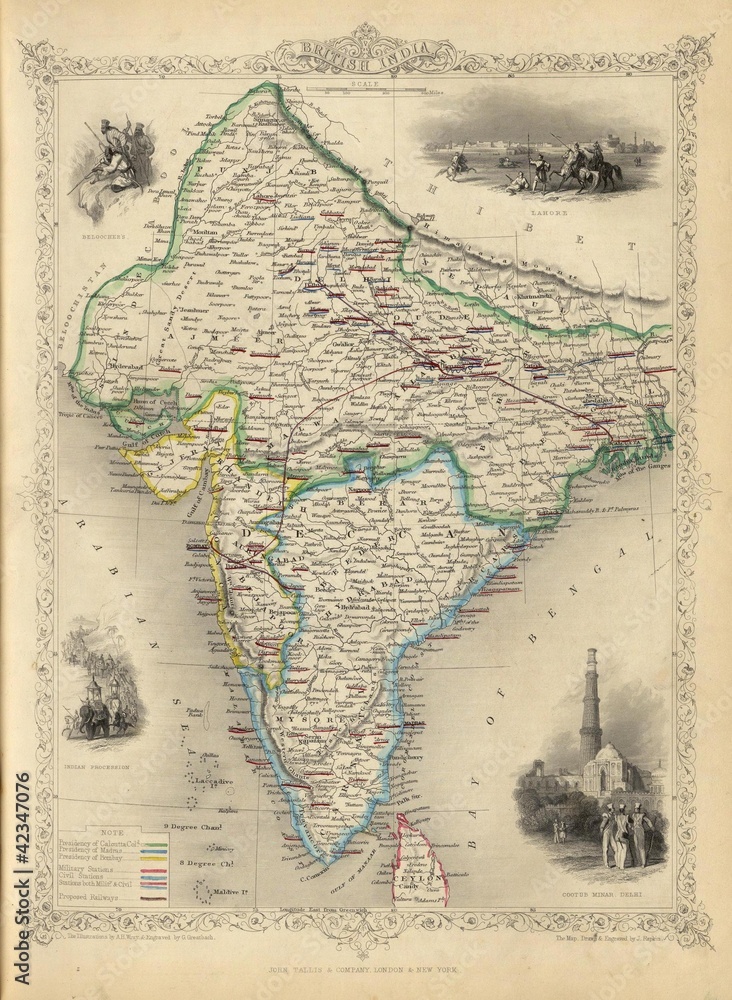Obraz premium Old map of India