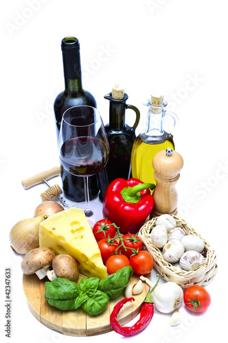 Fototapeta Naklejka Na Ścianę i Meble -  healthy food and wine
