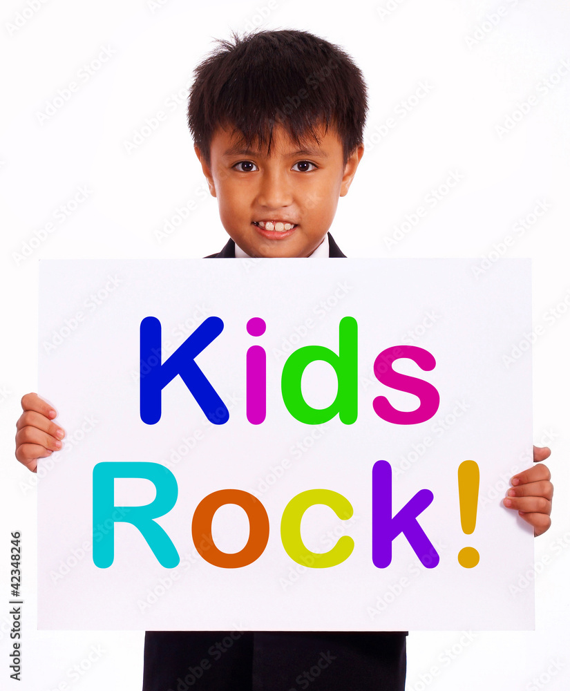 Kids Rock Sign As Symbol for Childhood And Children Kids Rock Sign As Symbol for Childhood And Children