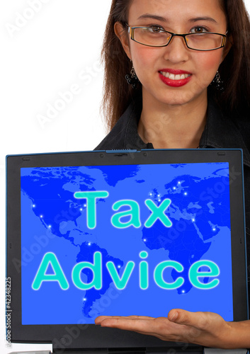 Tax Advice Computer Message Shows Taxation Help Online