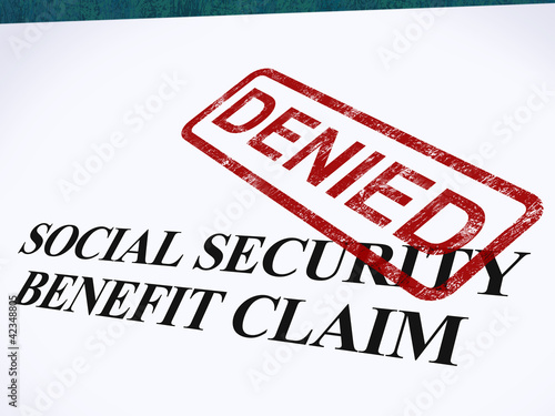 Social Security Claim Denied Stamp Shows Social Unemployment Ben