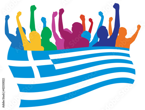 Greece fans vector illustration #42350022