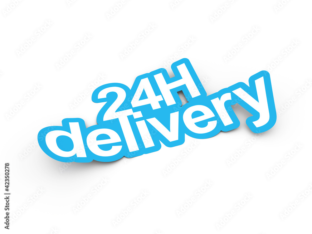 Delivery sticker 3d render illustration