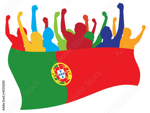 Portugal fans vector illustration #42350285