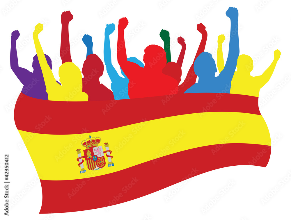 Spain fans vector illustration Stock Vector | Adobe Stock
