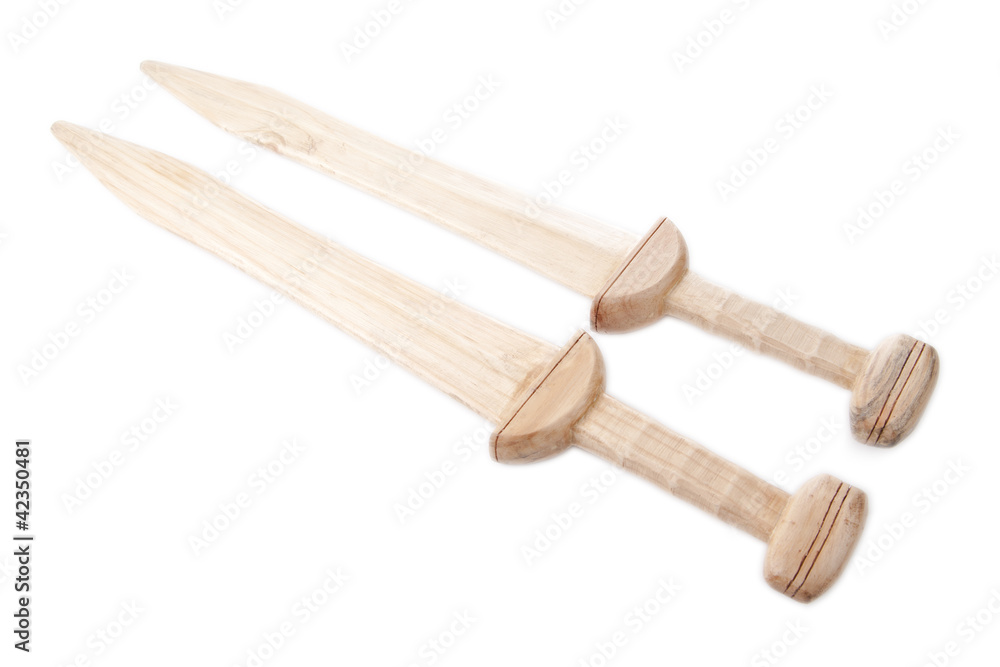 Zwei römische Holz-Schwerter der Gladiatoren