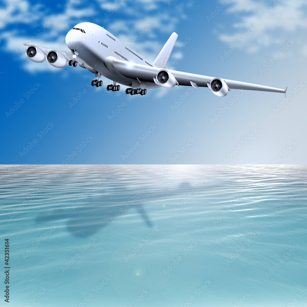 Fototapeta premium Jumbo-Jet beim Landeanflug