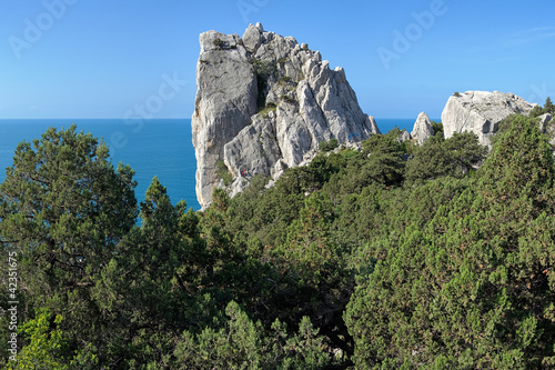 Swan Wing Rock in Simeis, Crimea, Ukraine photo