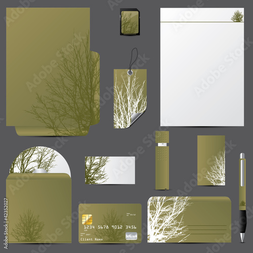 Business vector set with tree design
