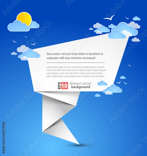 Abstract origami speech vector background