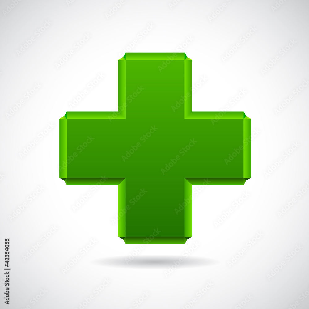 Obraz premium glossy glass green cross