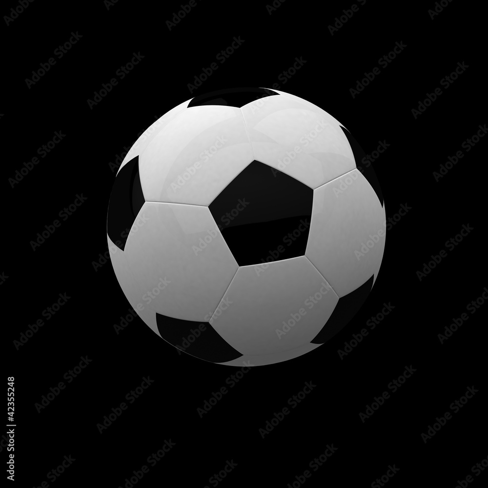 soccer ball isolated on black background