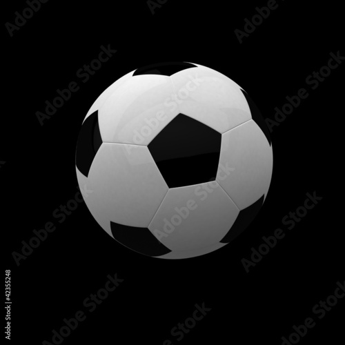 soccer ball isolated on black background