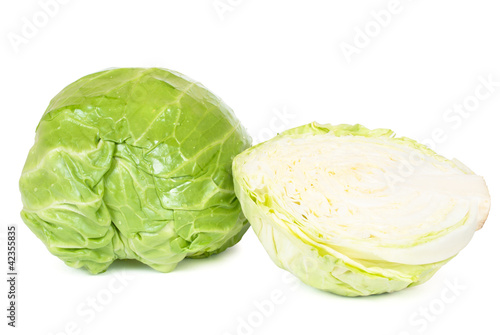 Green cabbage isolated on white background © natalystudio