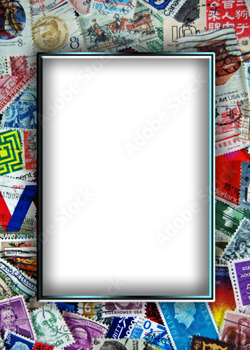 vintage stamp collection frame