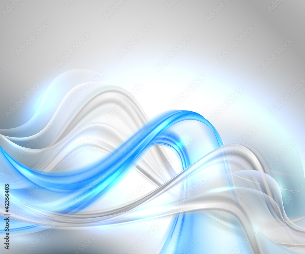 Obraz premium Abstract gray waving background with blue element
