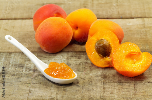 jam on spoon with apricot