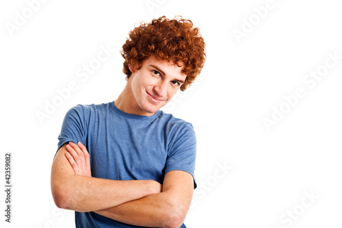 Photography Red hair man isolated on white