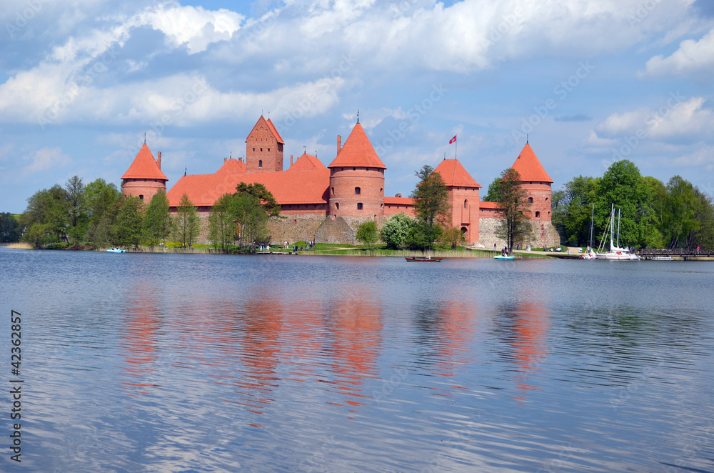 Trakai castle Galve lake in Lithuania. XIV - XV