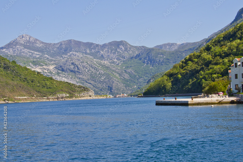 Kotor bay (Boka Kotorska) near town of Tivat, Montenegro, Europe