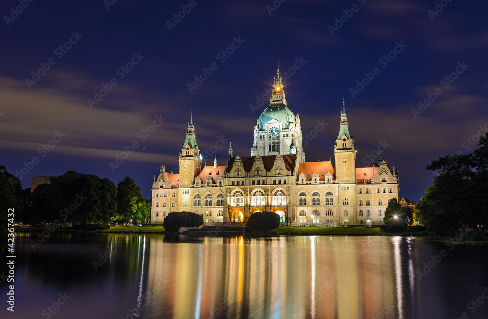 City Hall of Hannover, Germany by night City Hall of Hannover, Germany by night
