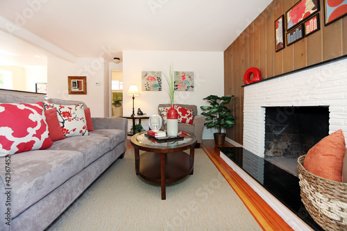 Living room cozy beautiful interior design.