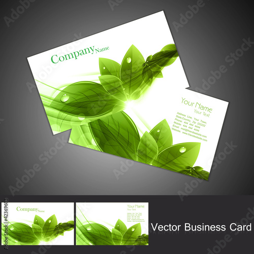 abstract green colorful business card set vector