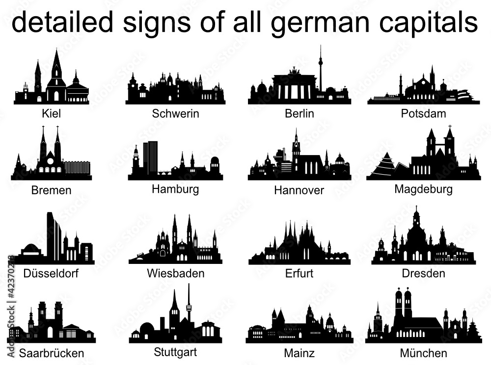 Skyline Set german capital with signs
