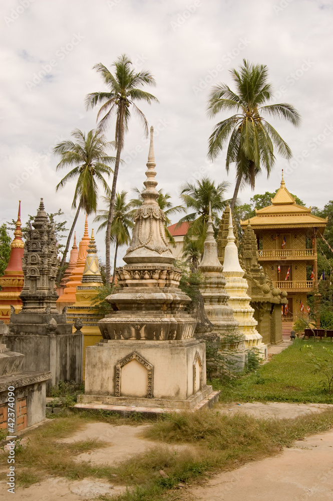 Stupas and Palm Trees, Siem Reap, Cambodia Stupas and Palm Trees, Siem Reap, Cambodia
