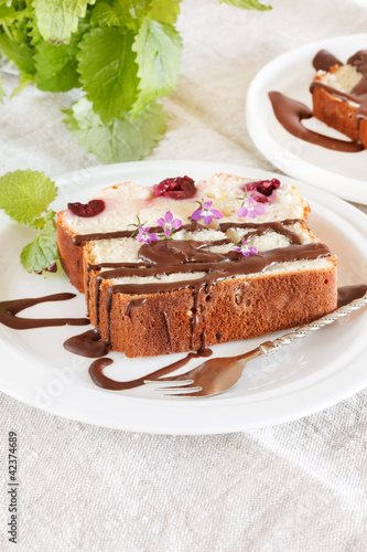 cake with chocolate and cherry