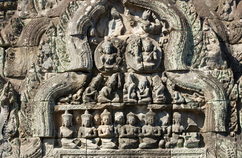 Ancient Khmer Sun and Moon Carving, Angkor