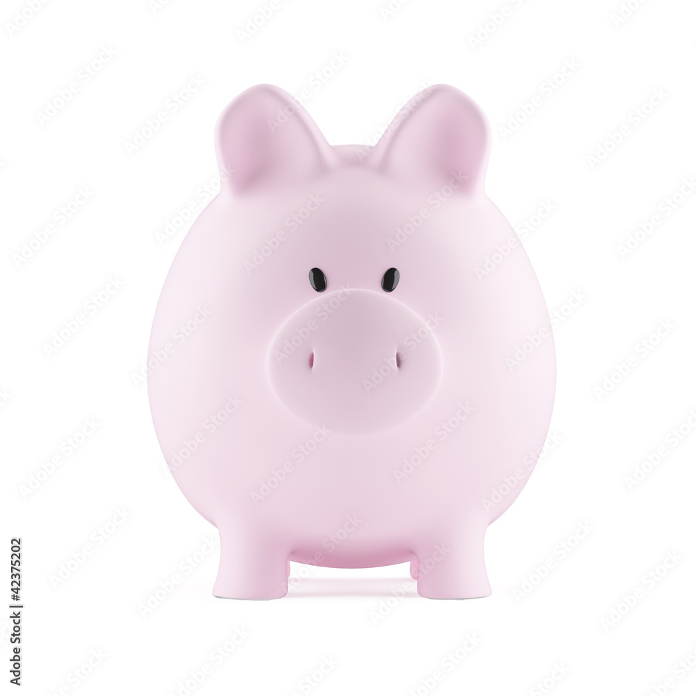 Piggy bank front view Piggy bank front view