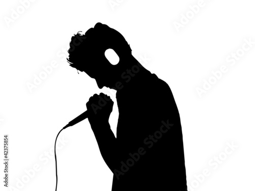 Foto Chanteur avec microphone