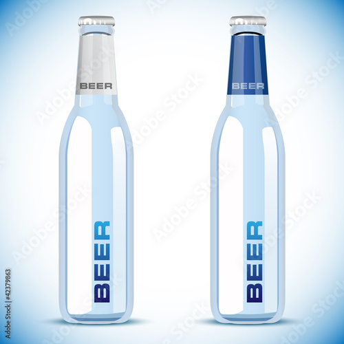 vector beer bottle on white background
